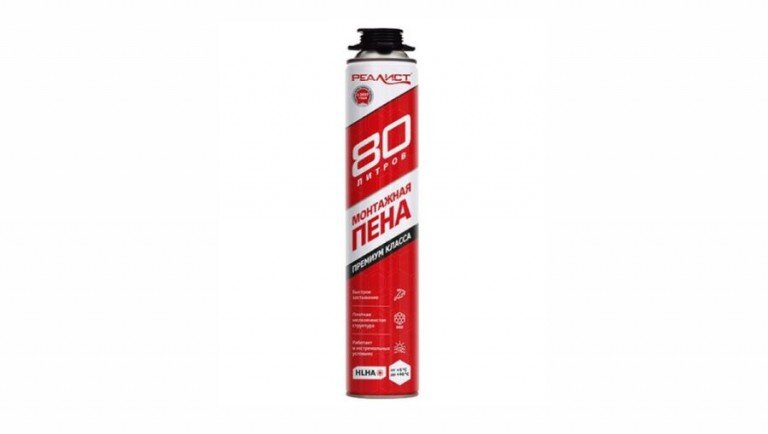 Пена монтажная профессиональная летняя REALIST PRO RED 80L