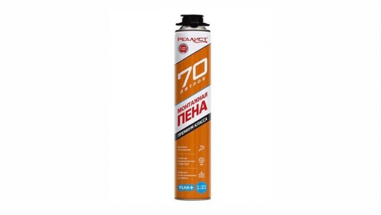 Пена монтажная профессиональная зимняя REALIST PRO  ORANGE 70L